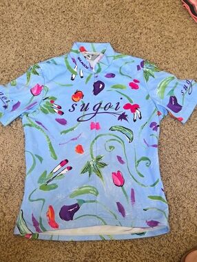 SUGOI Light Blue Floral-Print Women’s Cycling Jersey